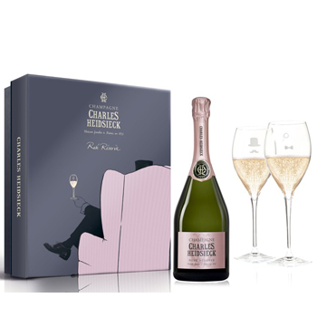 Charles Heidsieck Rose Reserve NV 75cl - Armchair Glass Pack