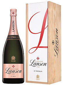 Lanson Rose Label NV Magnum (1.5 ltr) in Wood Box 