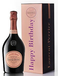 Laurent-Perrier Cuvée Rosé 75cl in Happy Birthday Tin