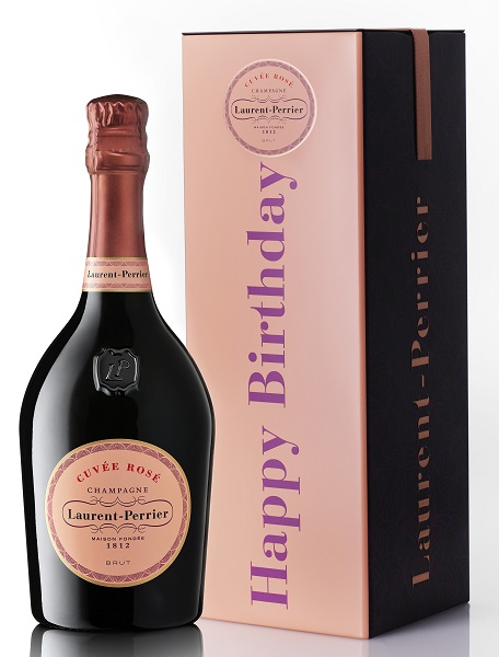 Laurent-Perrier Cuvée Rosé 75cl in Happy Birthday Tin