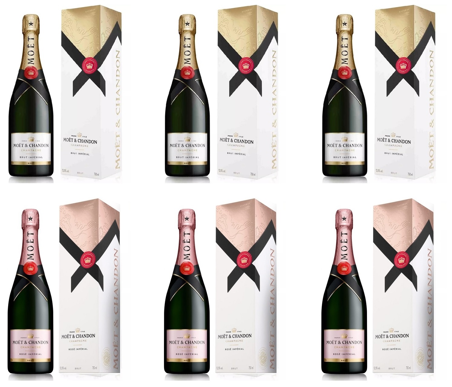 Moet & Chandon Mixed Case 6 x 75cl (Gift Box)